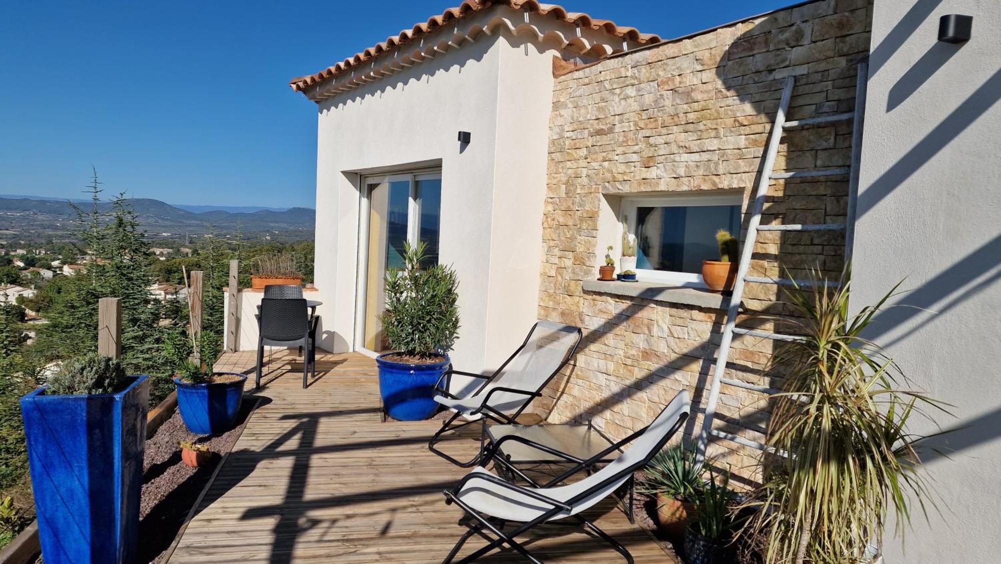Reve D'Escapade Chambre Avec Vue Sublime Sur Les Cevennes Ardechoises Barjac  Exterior photo